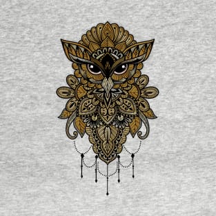 Elegant golden steampunk owl. T-Shirt